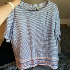 LL Bean womens 100% linen t-shirt size XL